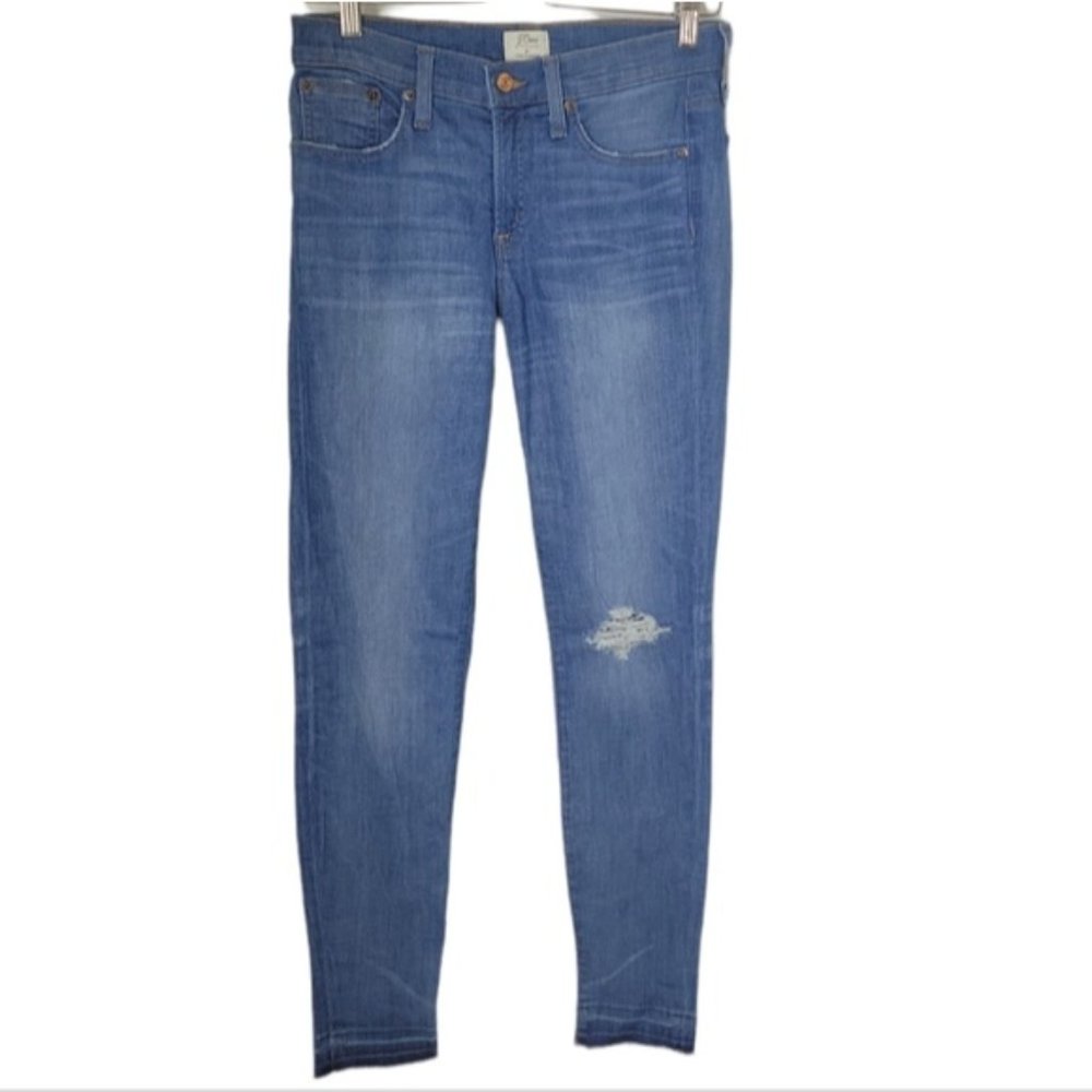 J. CREW 8" Toothpick Raw Hem Skinny Jeans